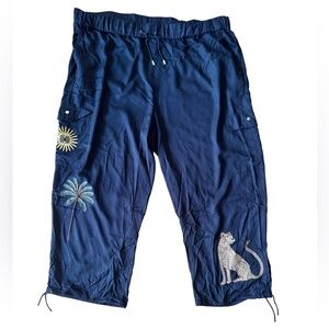 Never Fully Dressed Running Wild Black Cargo Pants Elastic Waist 20